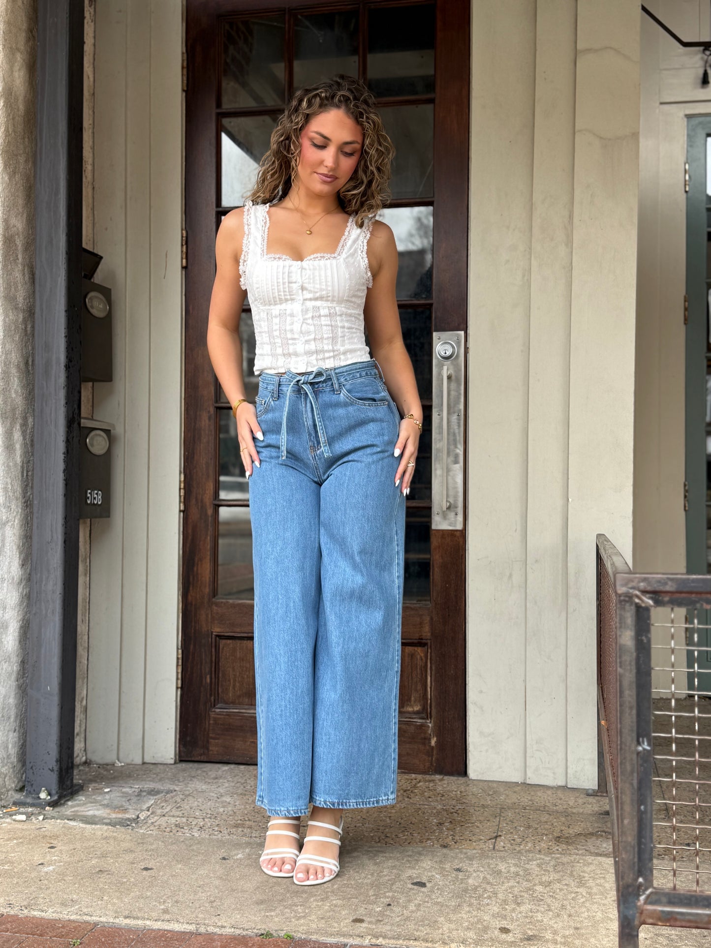 Wide Leg Pant With Belt