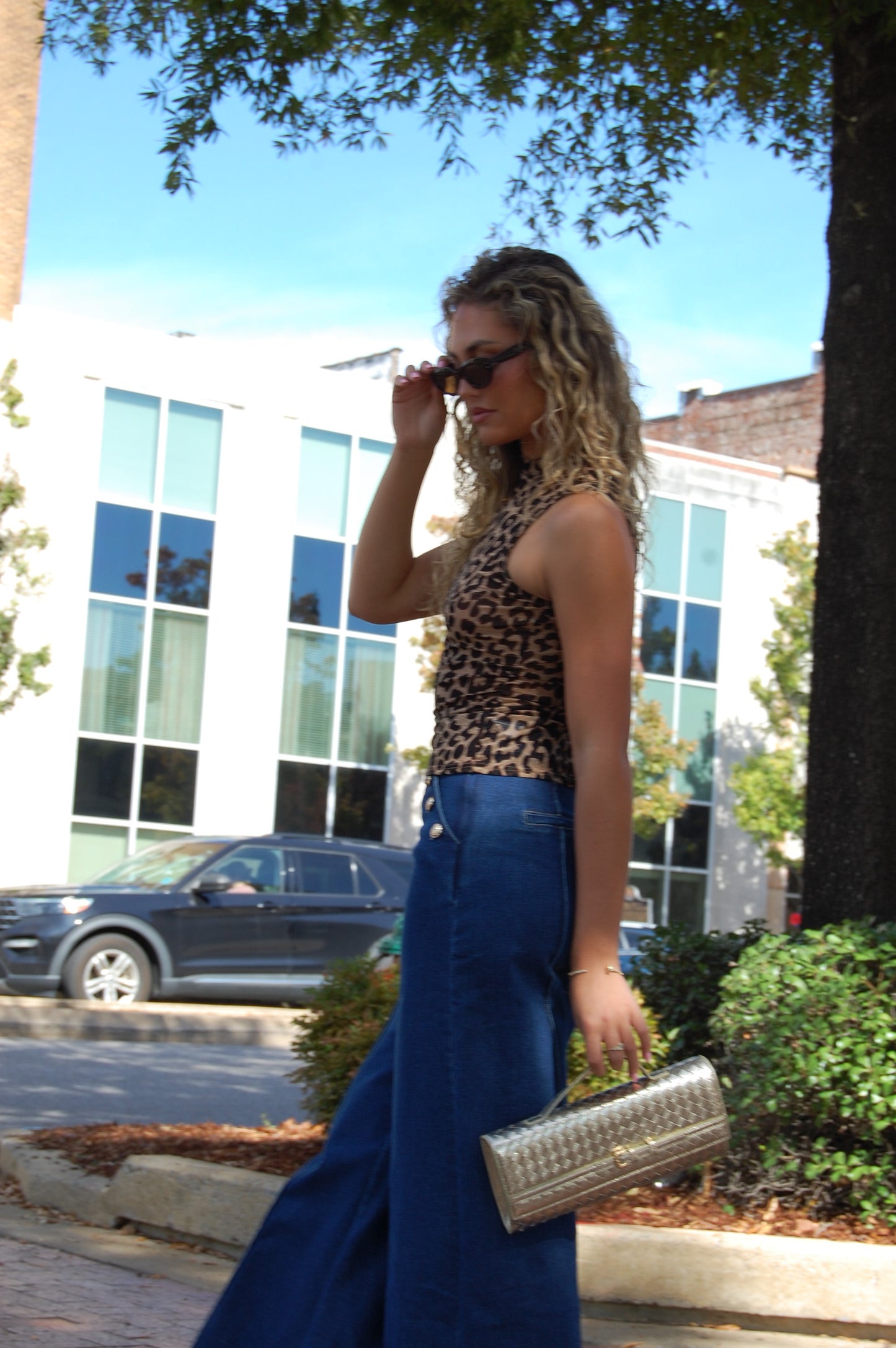 Mock Neck Mesh Top