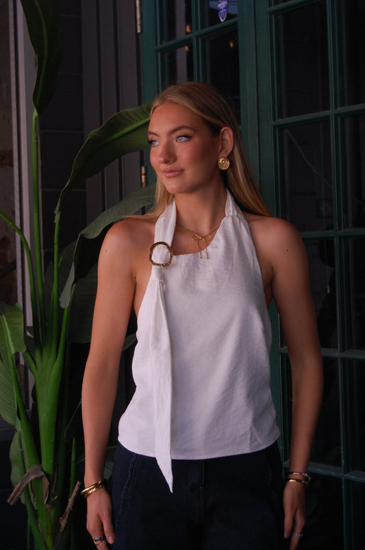 Halter Top With Scarf Detail