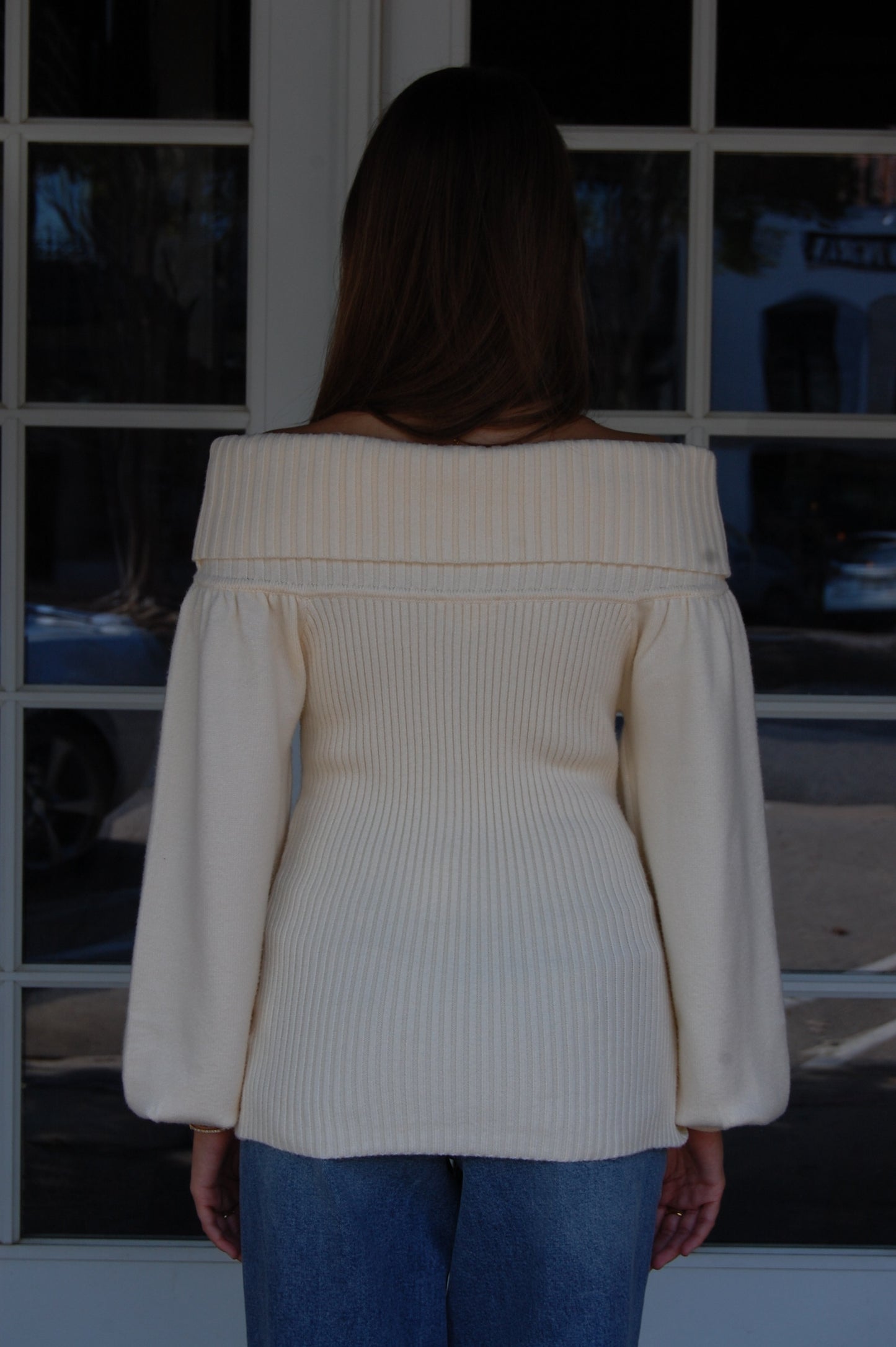 Puff Sleeve Cable Knit Sweater