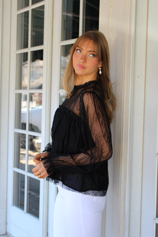 Lace Ruffled Blouse