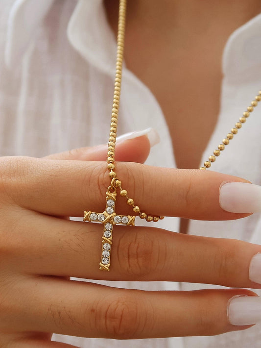 Selma Non-Tarnish CZ Cross Pendant