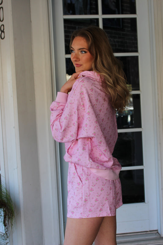 Floral Print Hoodie Set