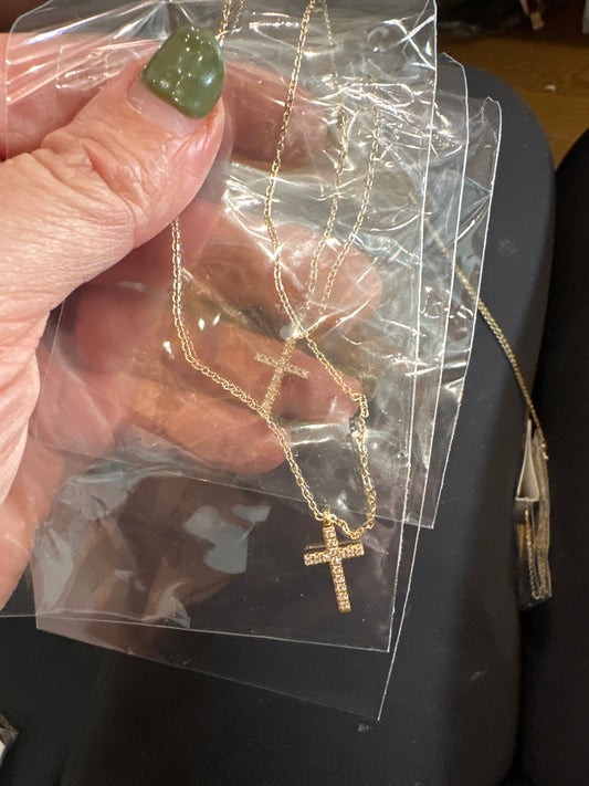 Gold Diamond Cross Necklace
