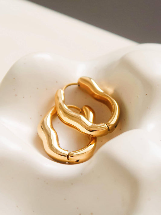 Non-Tarnish Oval Hoop Earring
