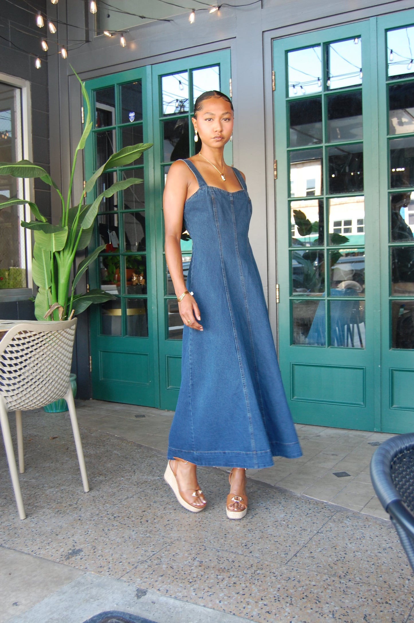 Sweetheart Denim Dress