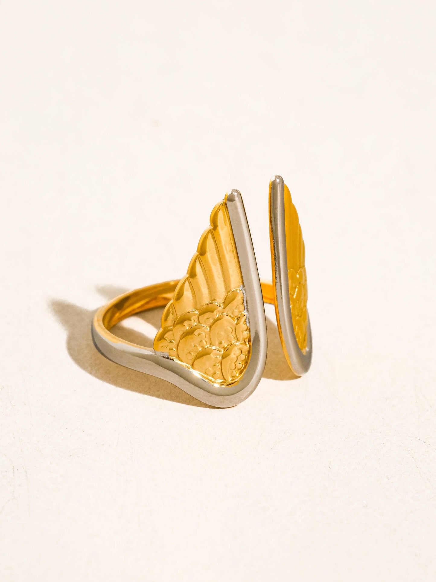 Silvane 18K Gold Non-Tarnish Angel Wing Ring