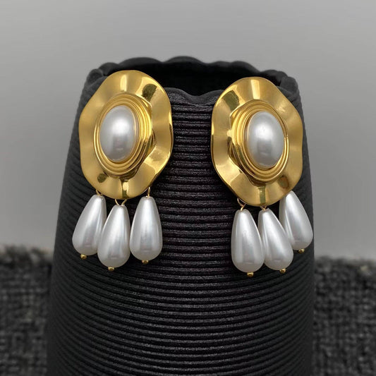 Pearl Fringe Non-Tarnish Earring