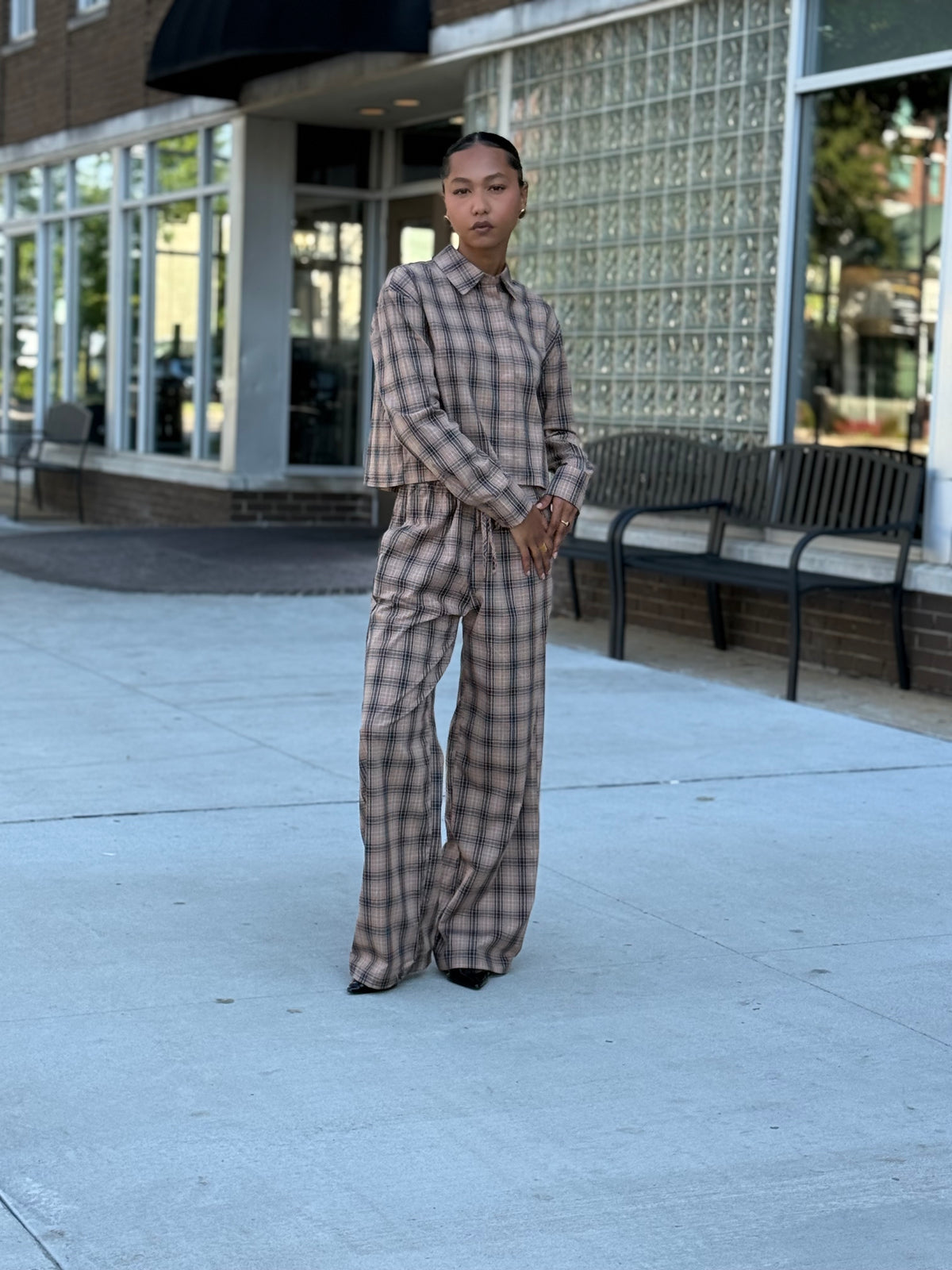 Plaid Top Set