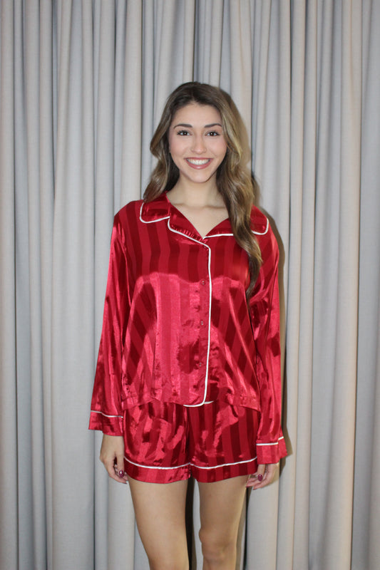 Satin PJ Top Set