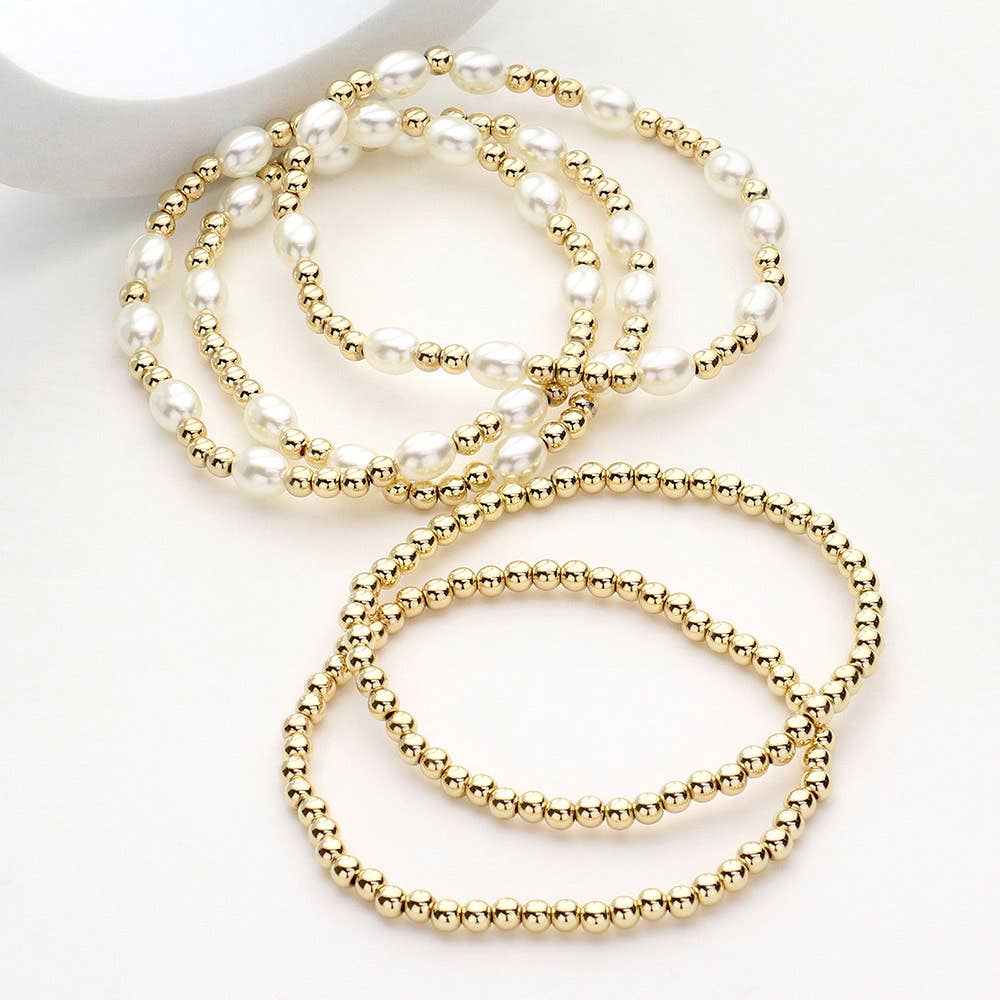 Pearl Metal Ball Bracelet