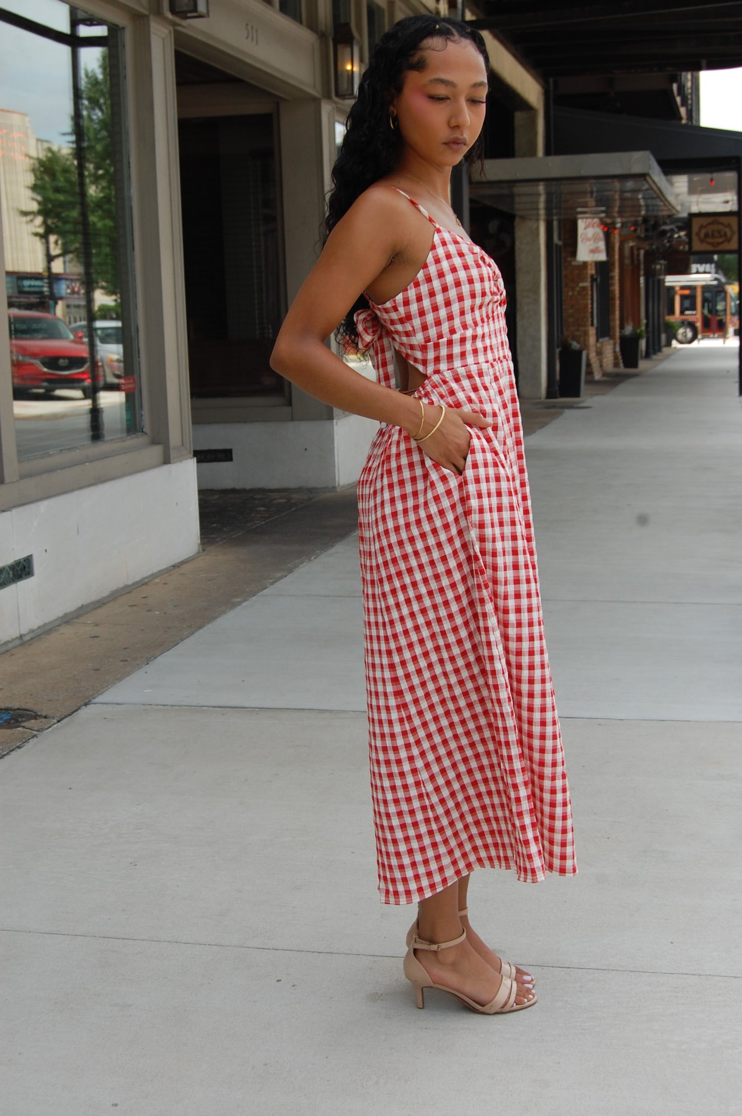 Gingham Midi Dress