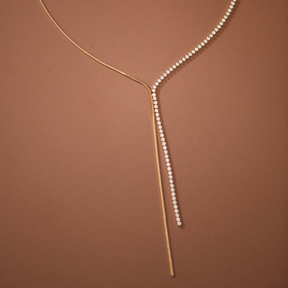 Non Tarnish Dainty Lariat Necklace