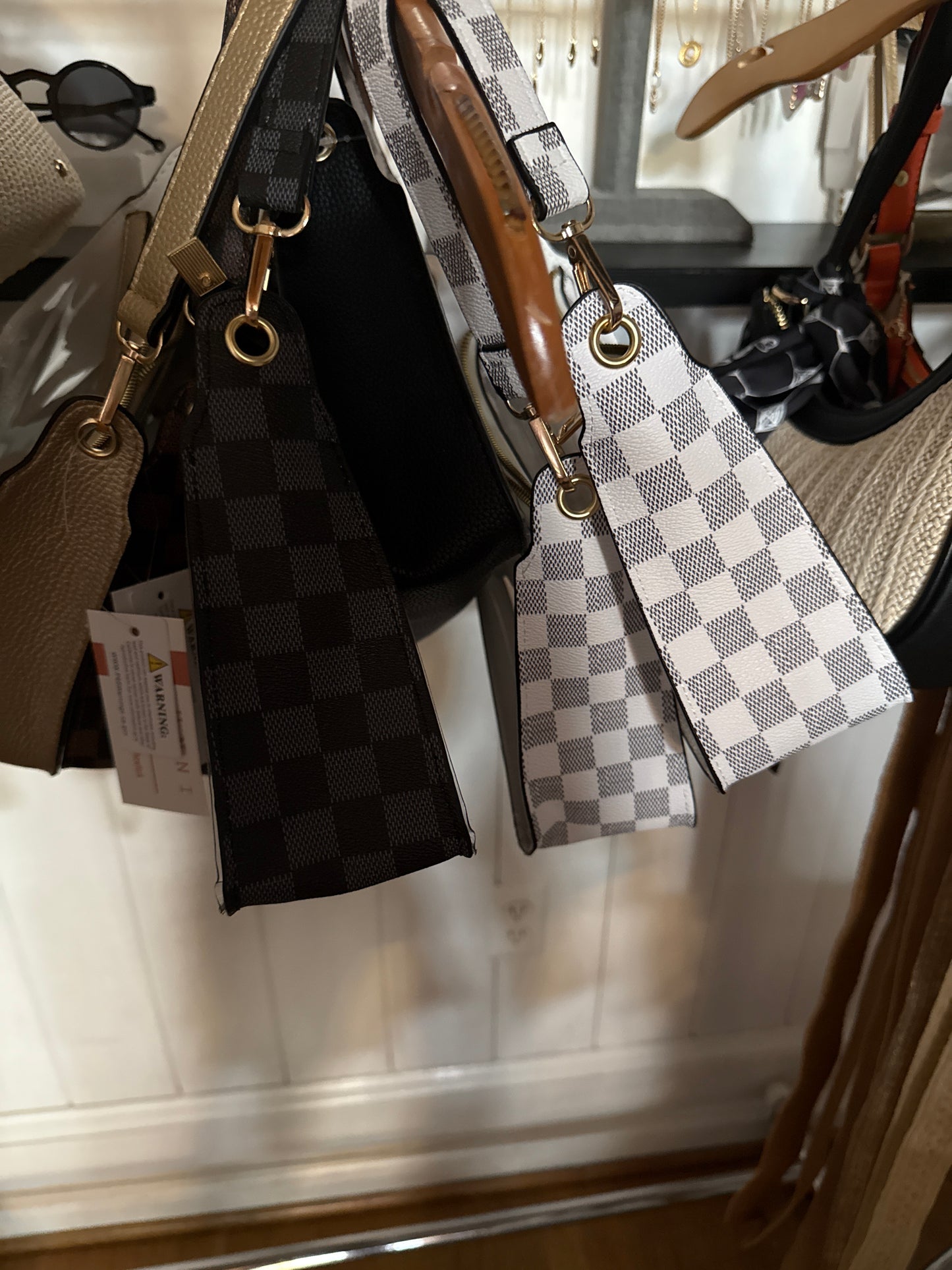 Checker Satchel Bag