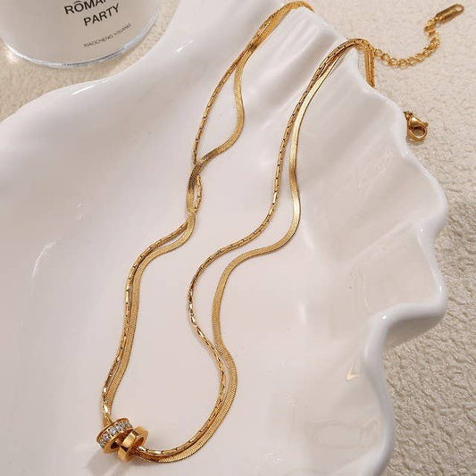 Non Tarnish Circle Pendant Necklace
