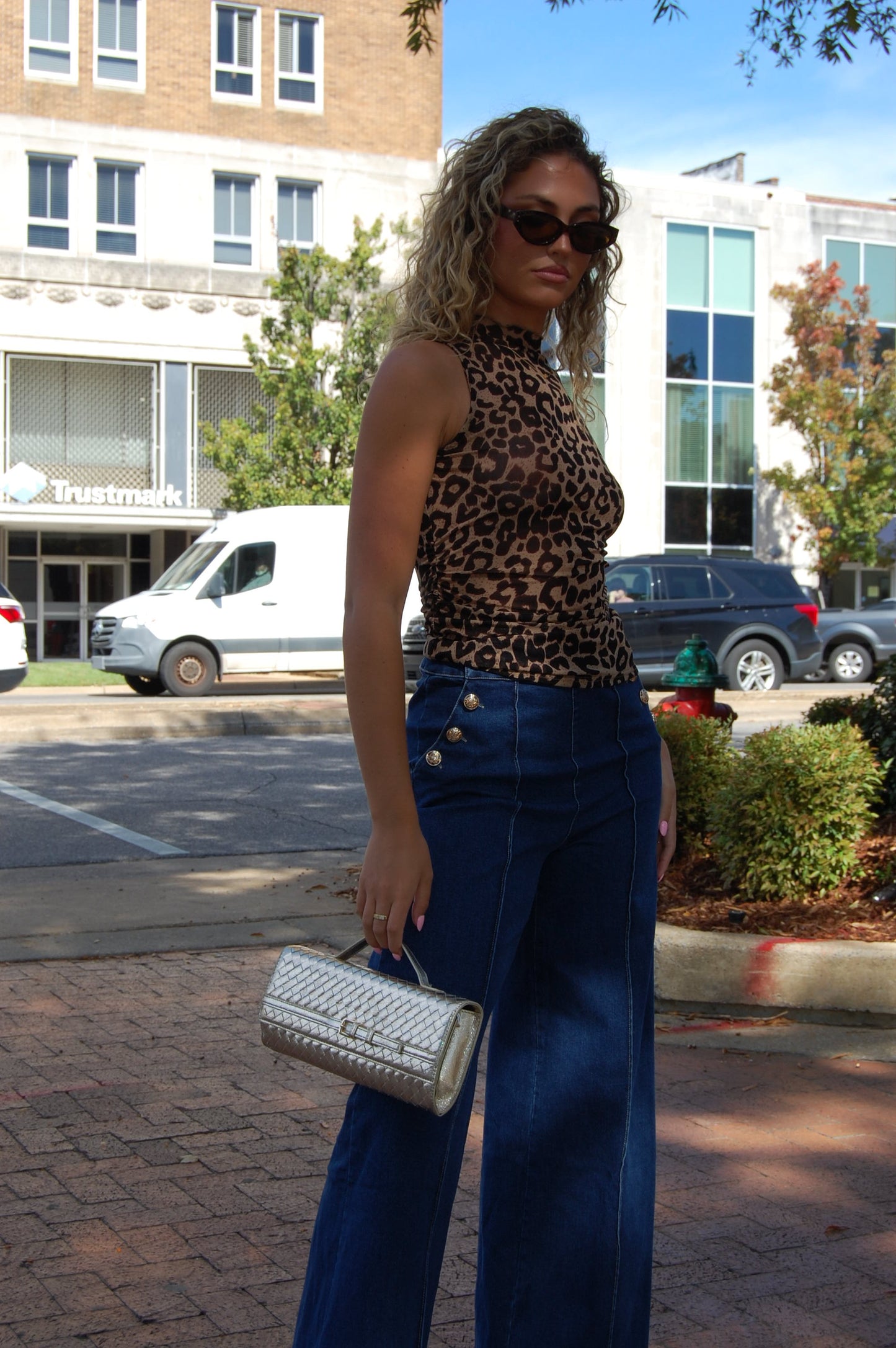 Mock Neck Mesh Top