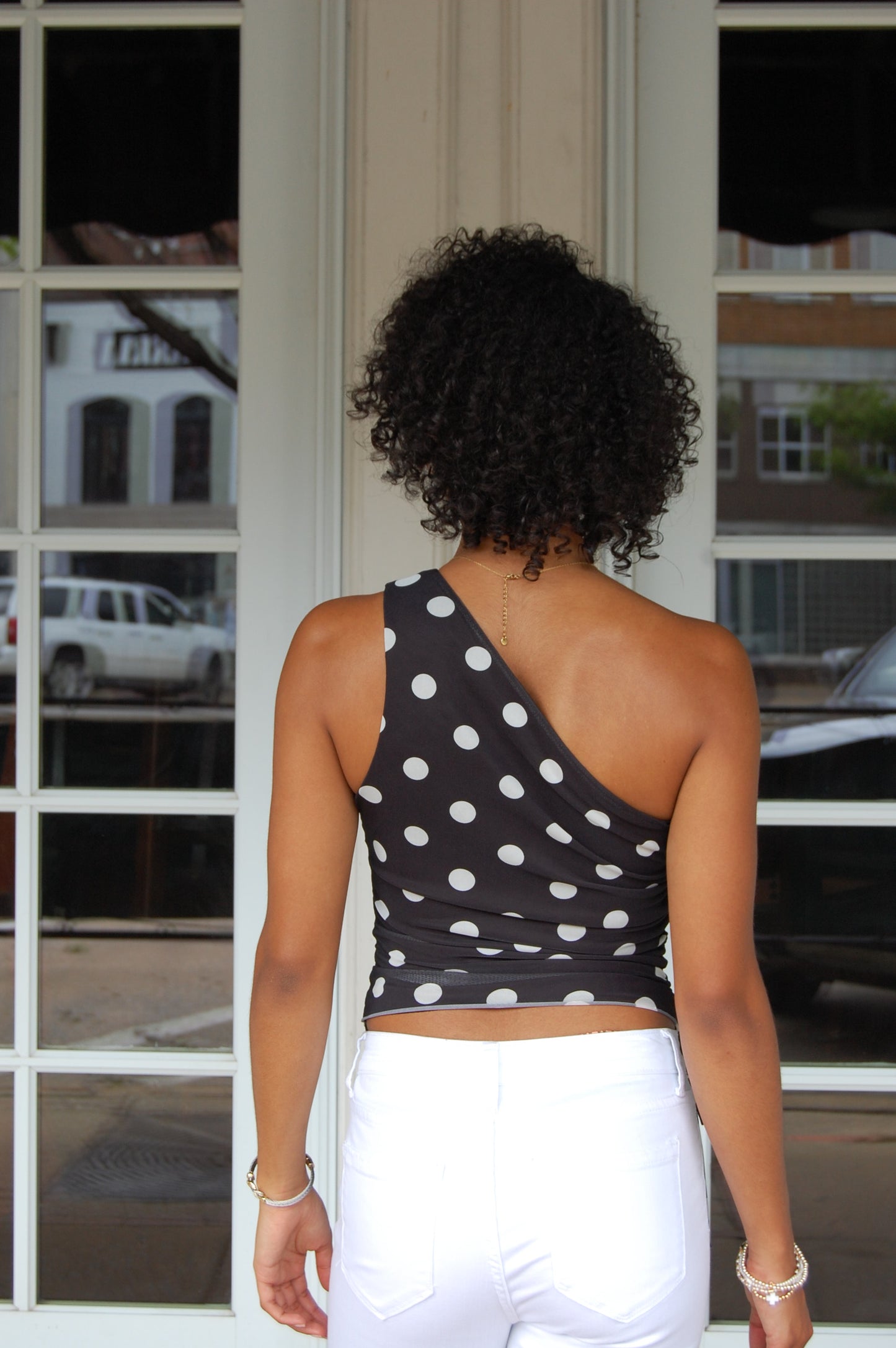 Polka Dot One Shoulder