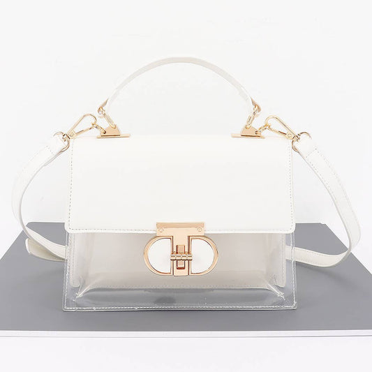 Clear & Leather Combo Bag