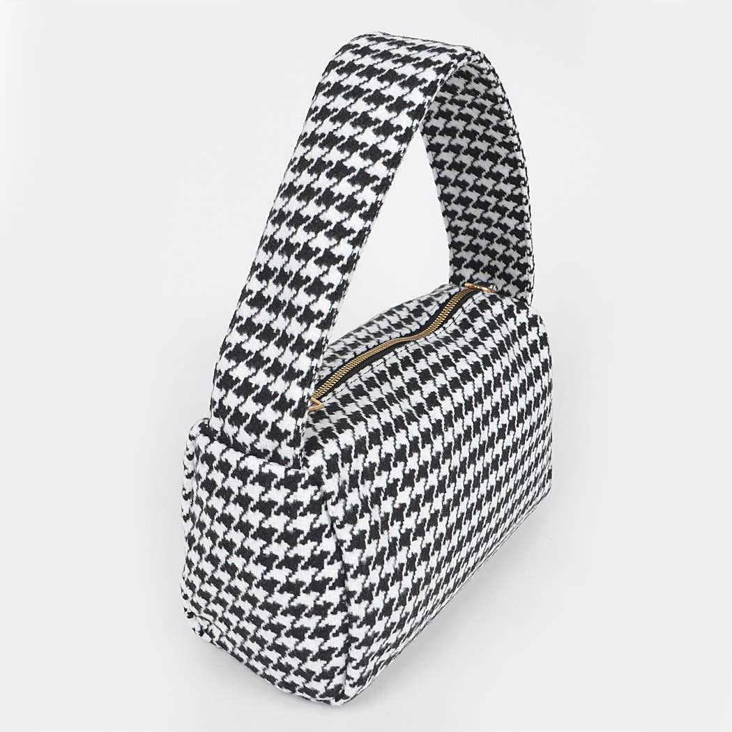 Houndstooth Knit Shoulder Bag
