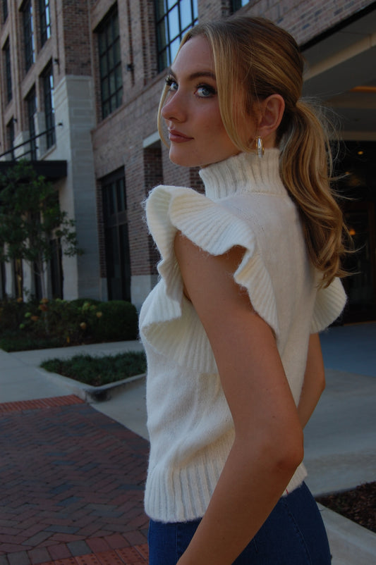 Ruffle Sleeve Sweater