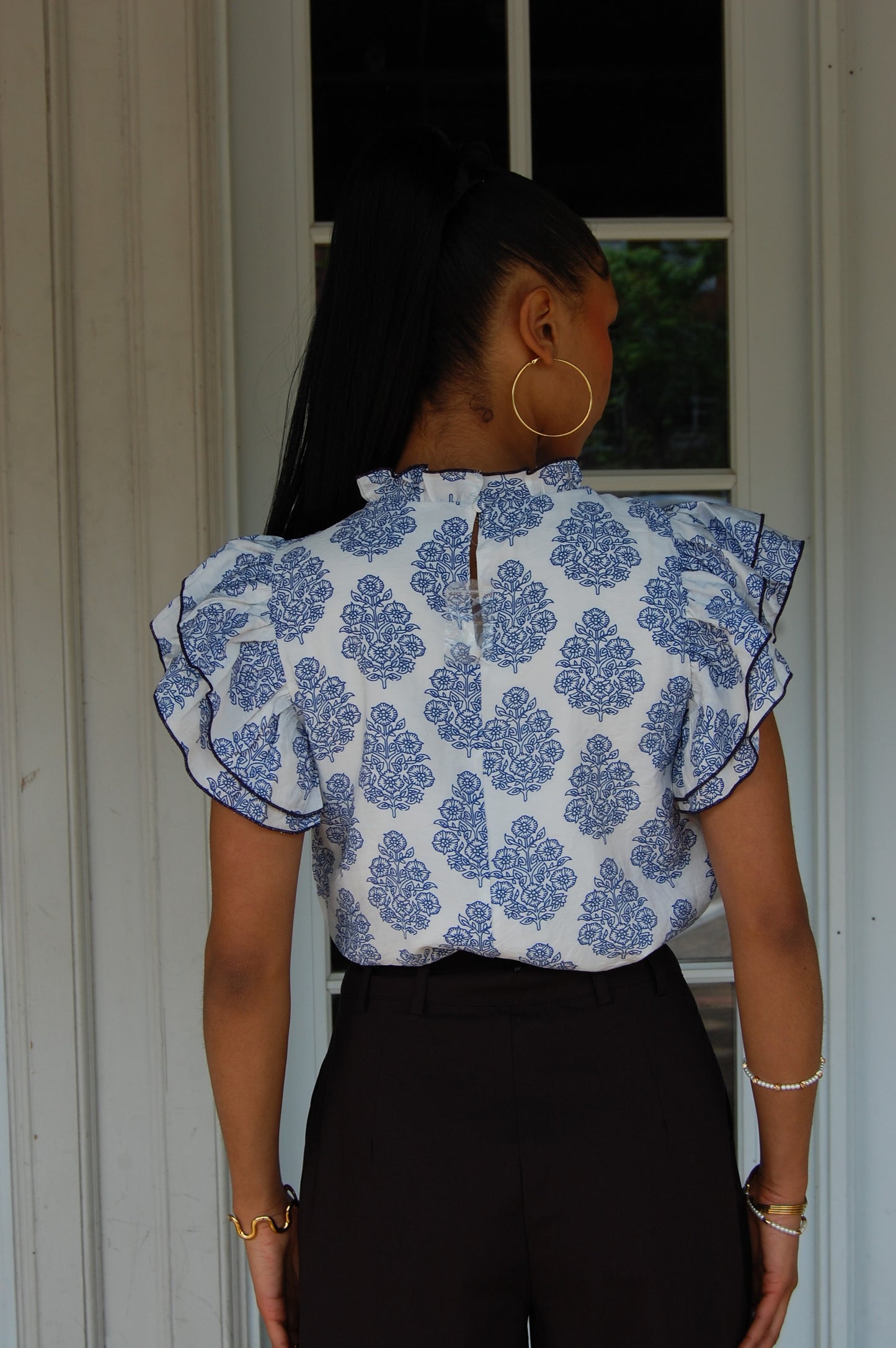 Ruffle Sleeve Blouse