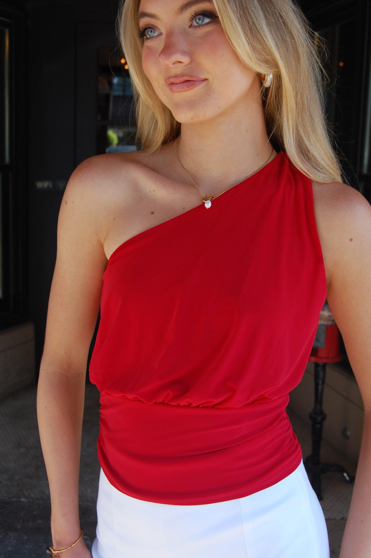 One Shoulder Draped Top