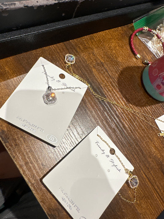 Diamond Square Necklace