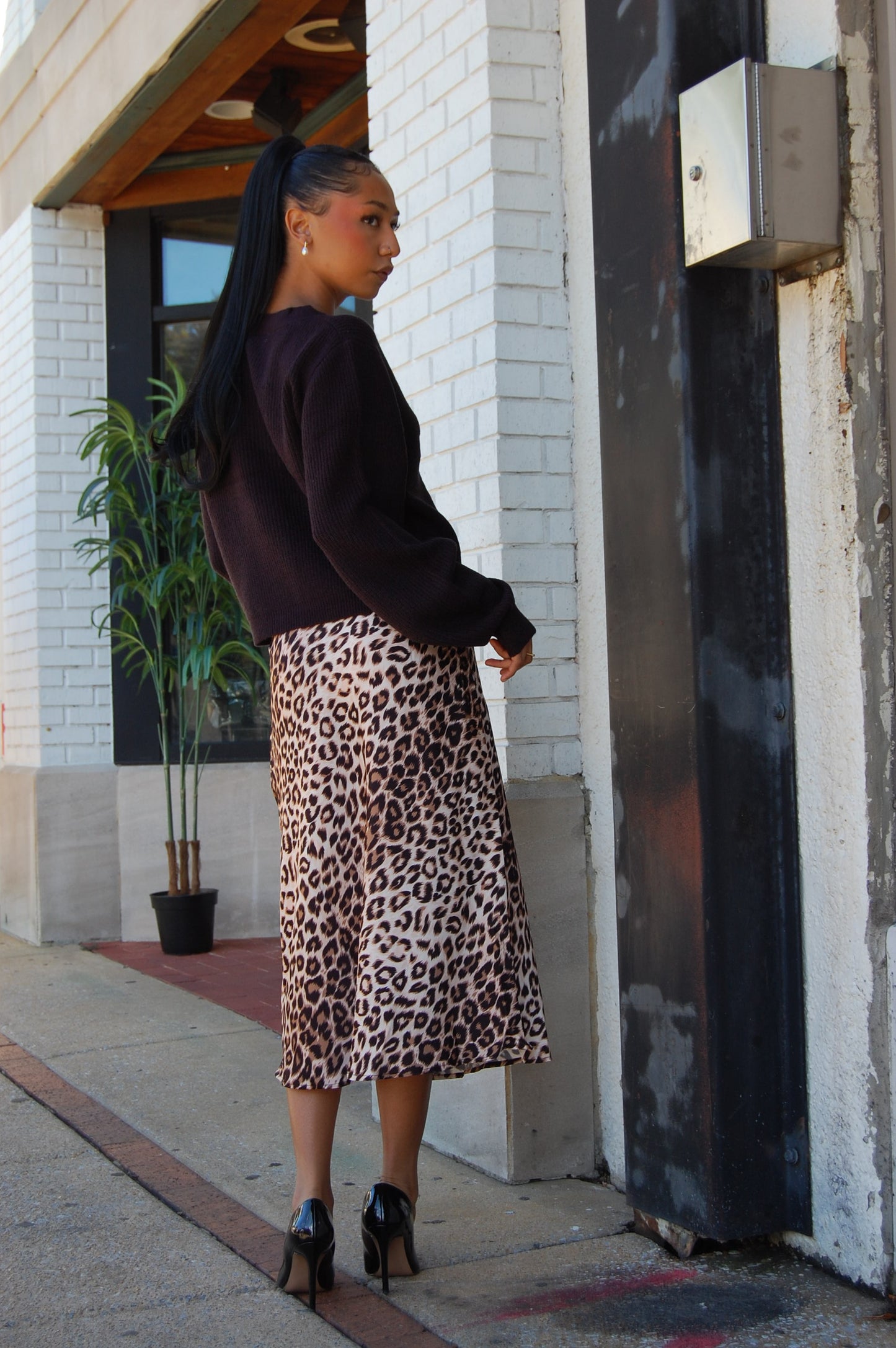 Leopard Midi Skirt