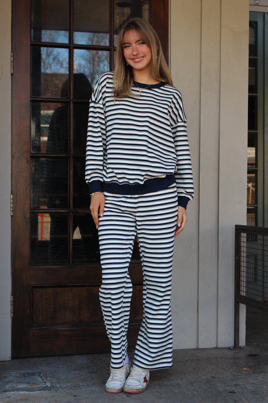 Stripe Sweatshirt Set