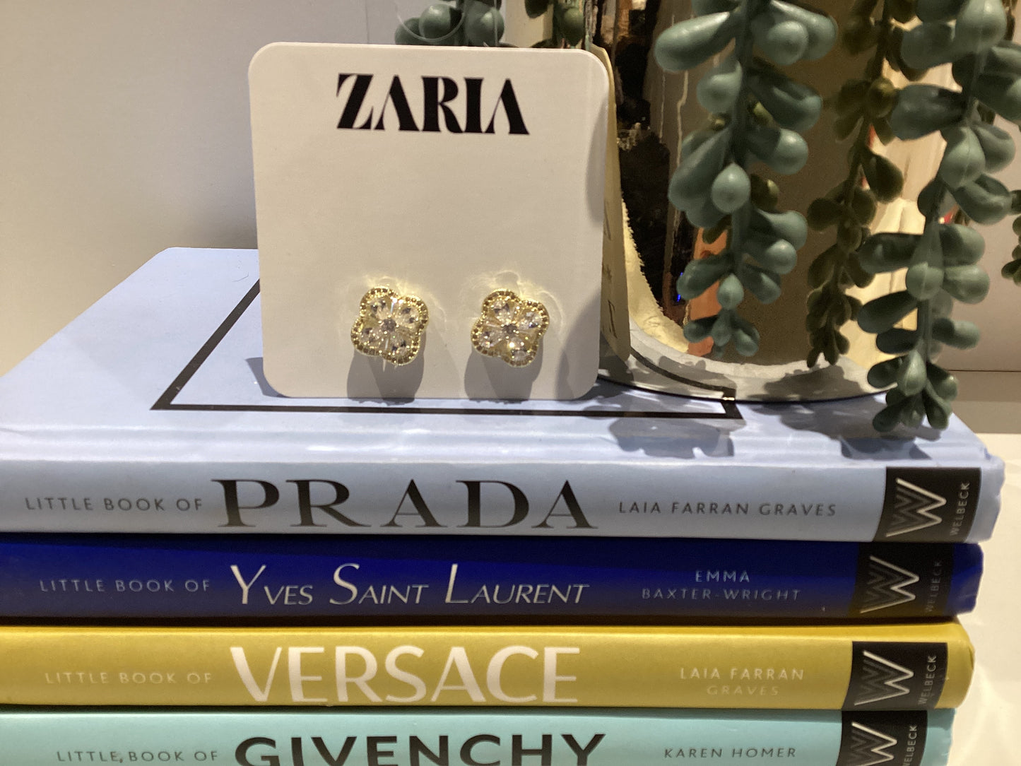 CZ Clover Stud Earring