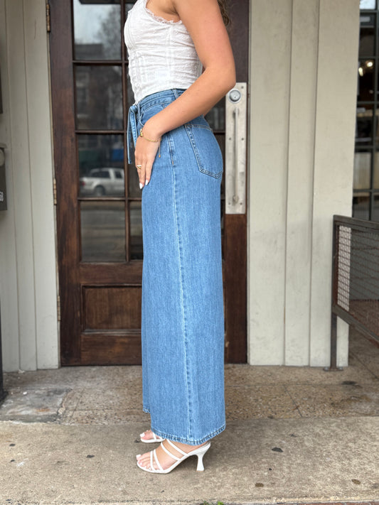 Wide Leg Pant With Belt