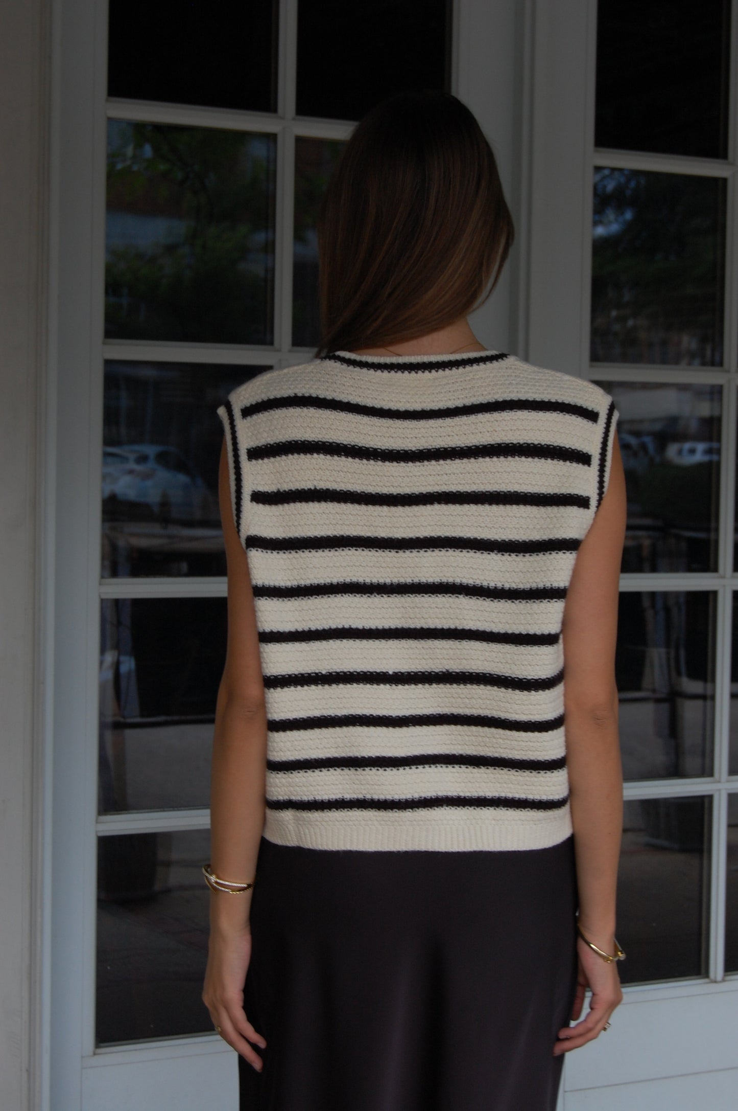 Sleeveless Stripe Sweater Vest