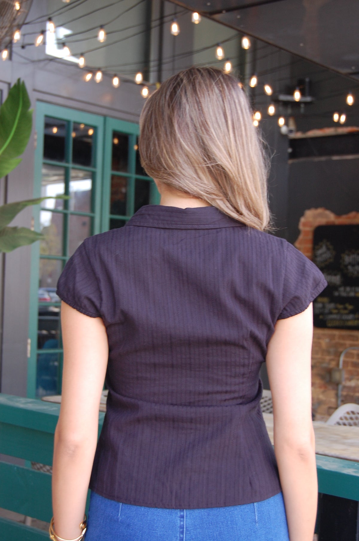 Collared Short Sleeve Top