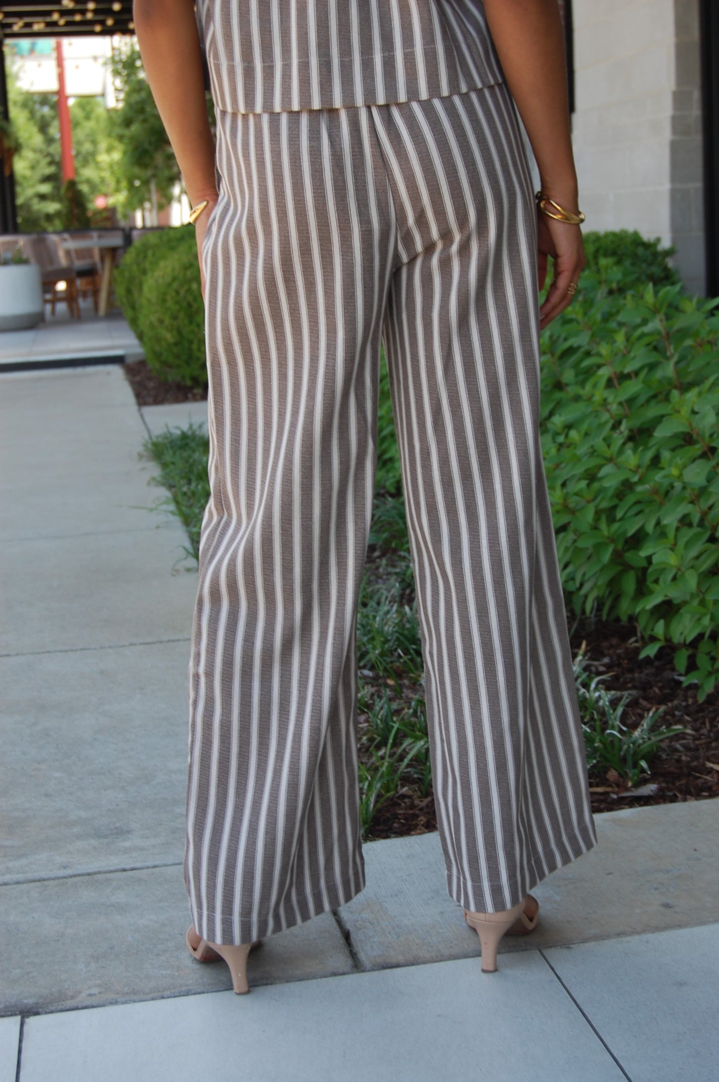 Stripe Linen Pants Set