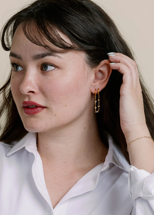 Non-Tarnish Double Earrings
