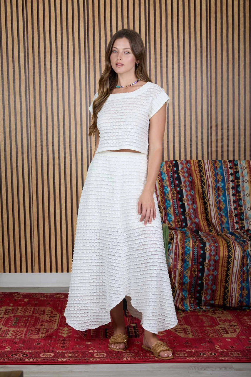 Ruffle Midi Skirt
