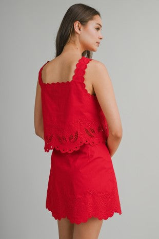 Embroidered Crop Set