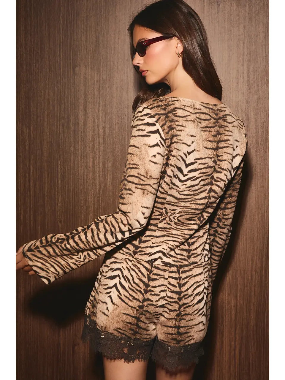 Tiger Print Top Set