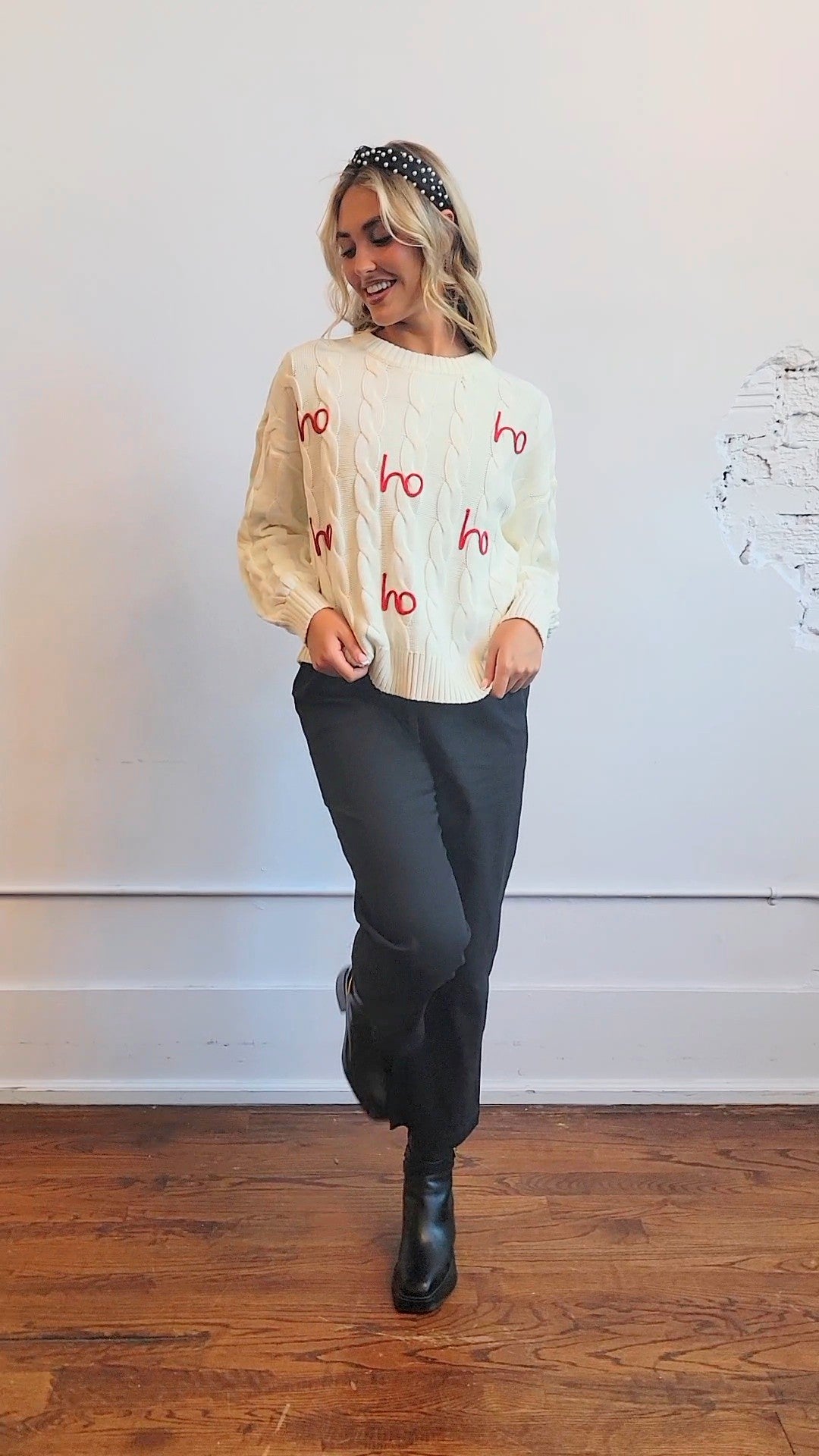 “Ho Ho” Cable Pullover