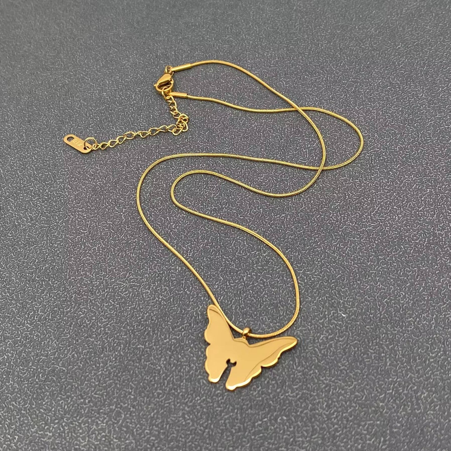 Butterfly Charm 18K Gold Plated S.Steel Necklace