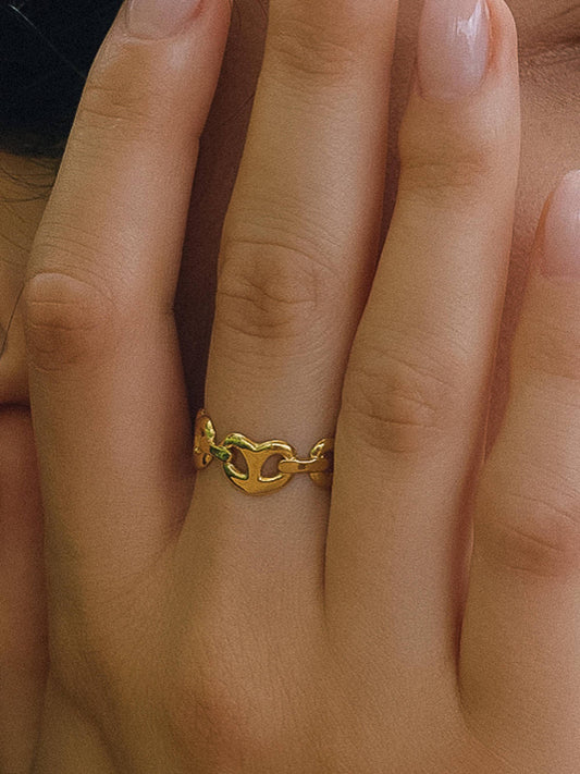 Adair 18K Gold Non-Tarnish Chain Link Ring