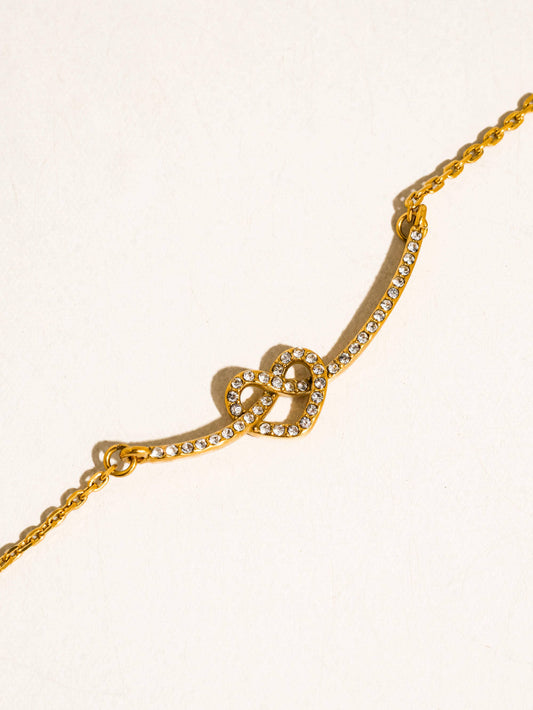 Lévra 18K Gold Non-Tarnish Smile Heart Necklace