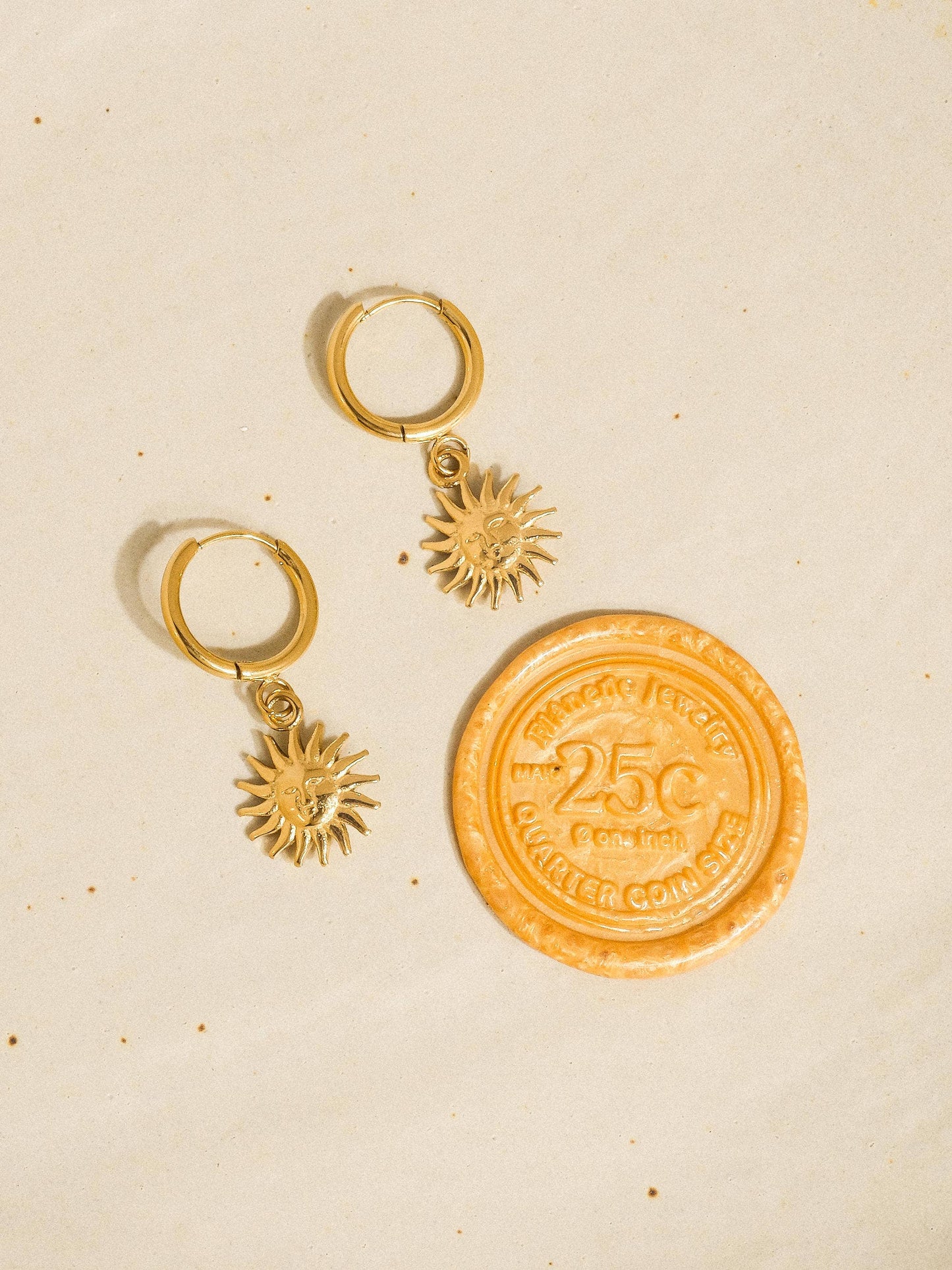 Non-Tarnish Sun hoop Earring