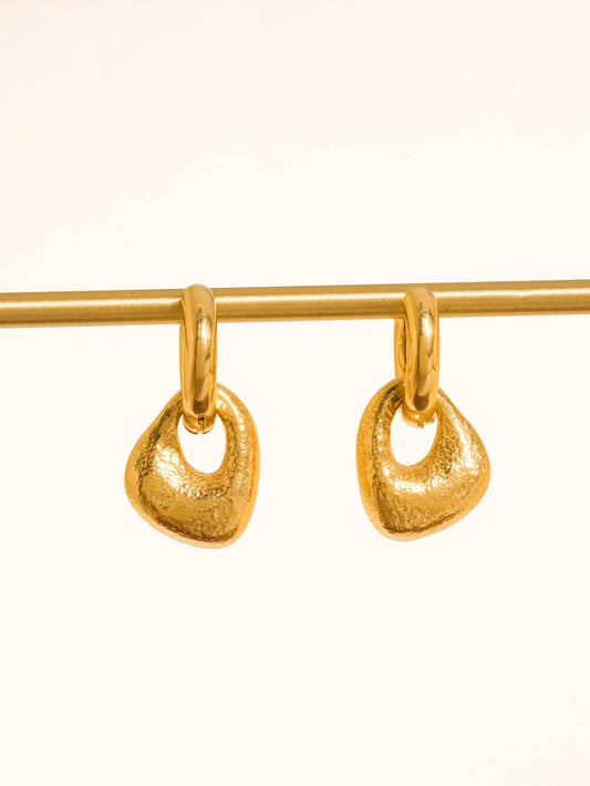 Non-Tarnish Modern Textured Earrings