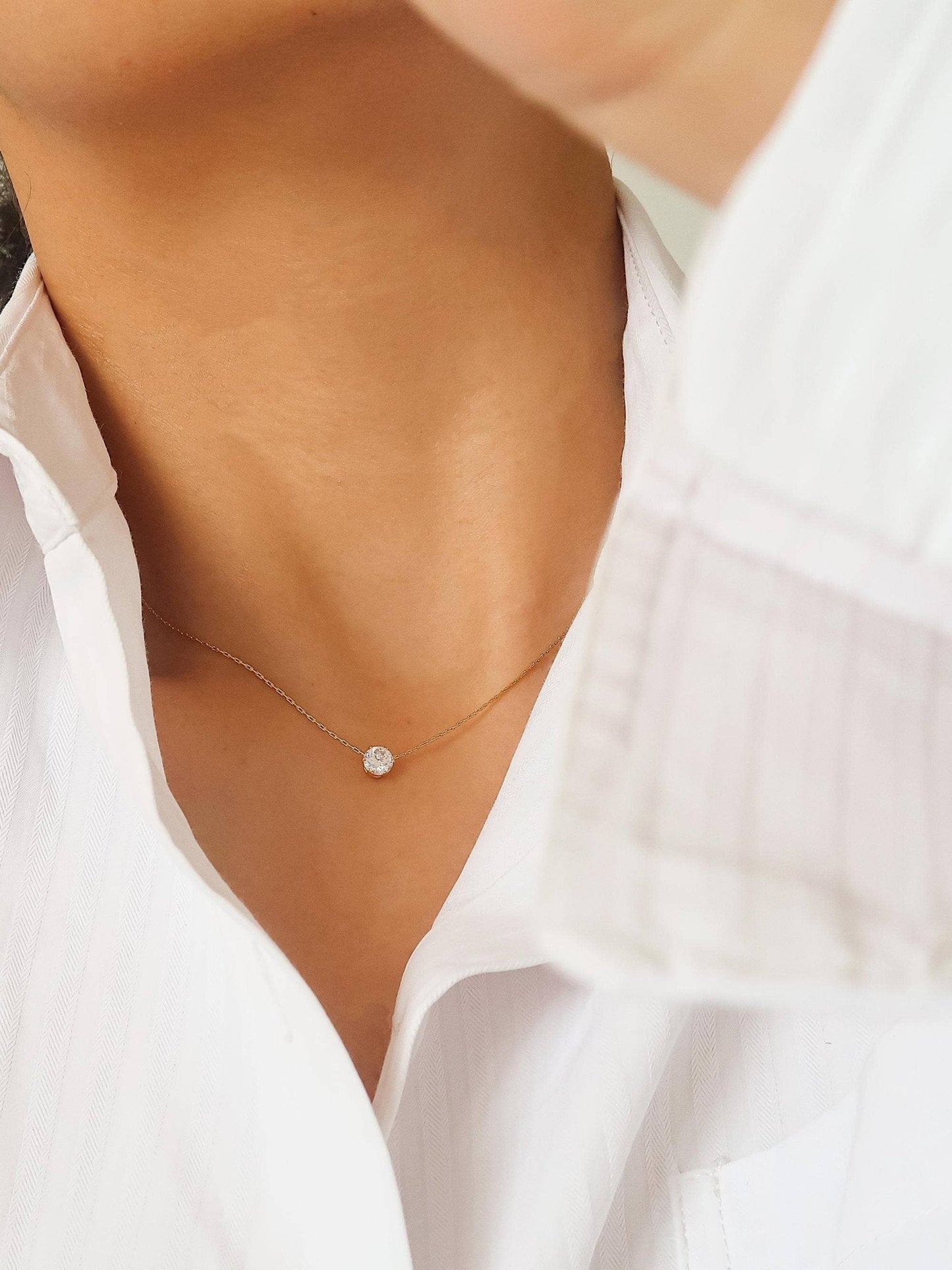 Ciara 18K Waterproof Petite Round CZ Necklace