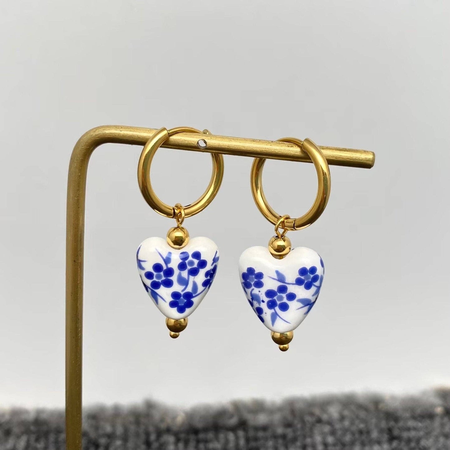 Porcelain Huggie Water Resistant Earring
