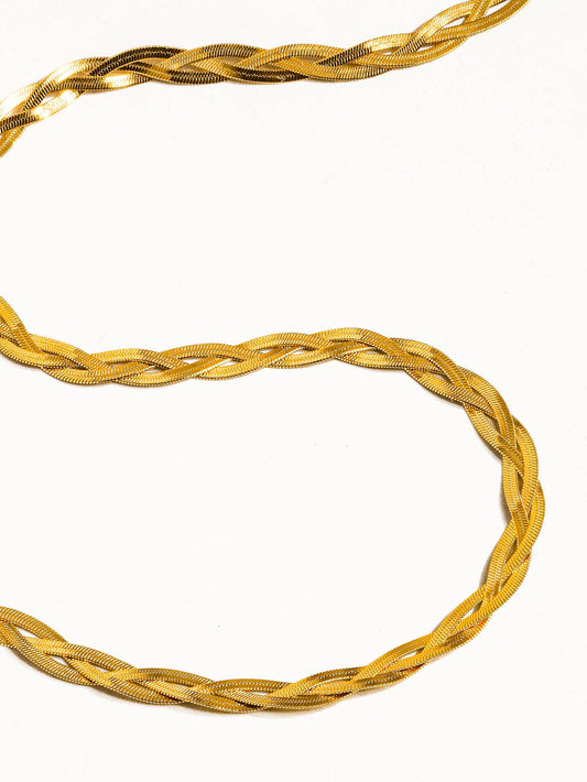 Non-Tarnish Braided Snake Chain Necklace