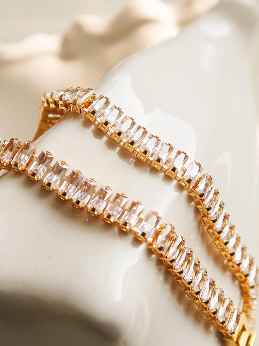 Rhodes 18K Gold Non-Tarnish Glam CZ Bracelet