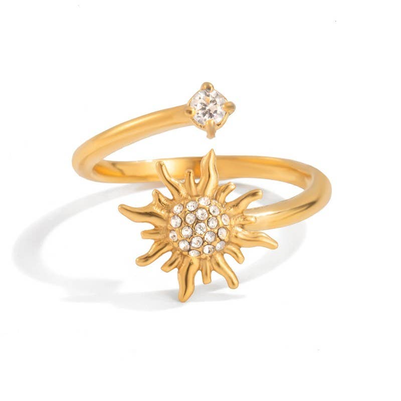Non Tarnish Flower Diamond Ring