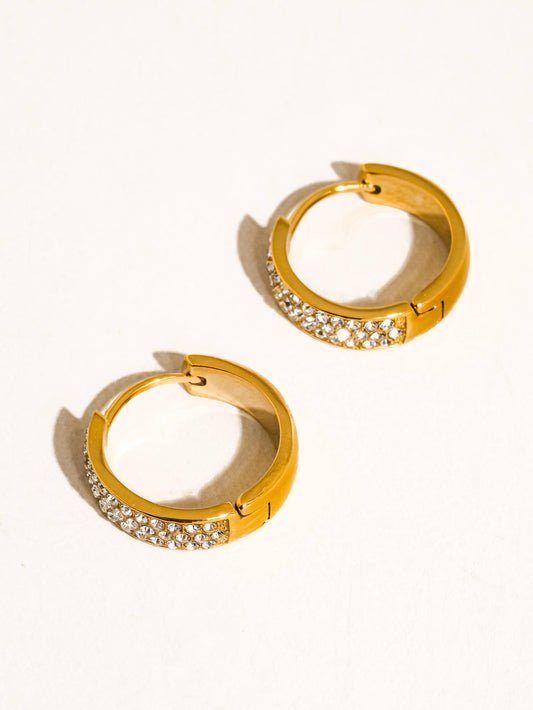 Non-Tarnish CZ Pave Hoop Earrings